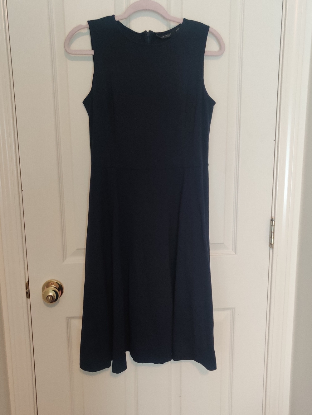 Lauren Ralph Lauren Navy Ponte Crewneck Sleeveless Dress